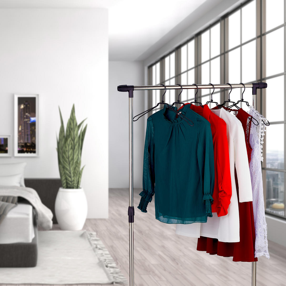 12XVEŠIAKY - čierna, kov (45/21.5/4cm) - Relaxdays