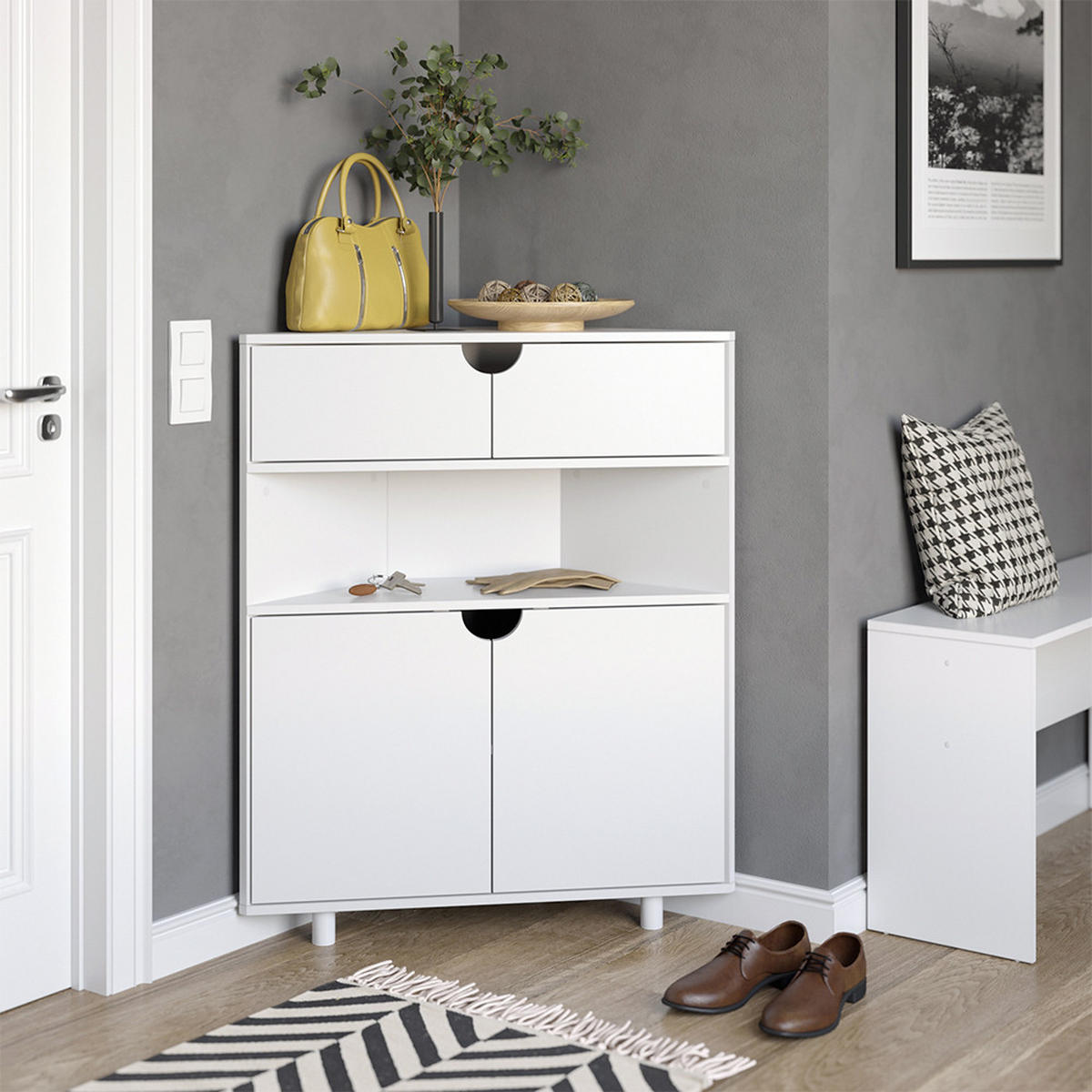 KREDENC Inaro Bílá - bílá, kompozitní dřevo (79/96/27.2cm) - Vicco