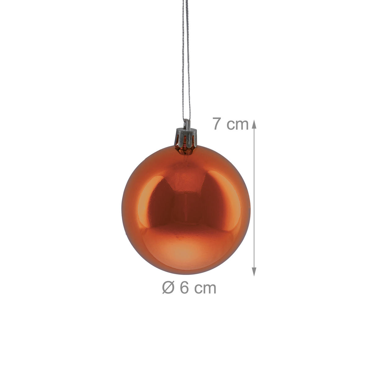 100XWEIHNACHTSKUGELN - Orange, Kunststoff (6/7/6cm) - Relaxdays