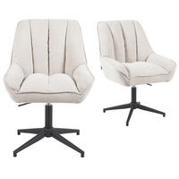 BÜROSTUHL Mika-Yara - Creme/Schwarz, Textil/Metall (60/85/68cm) - DUBI Möbel