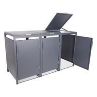 MÜLLTONNENBOX für Hauswände 3er, MTW3 - Anthrazit, Metall (204/118/80cm) - Albatros