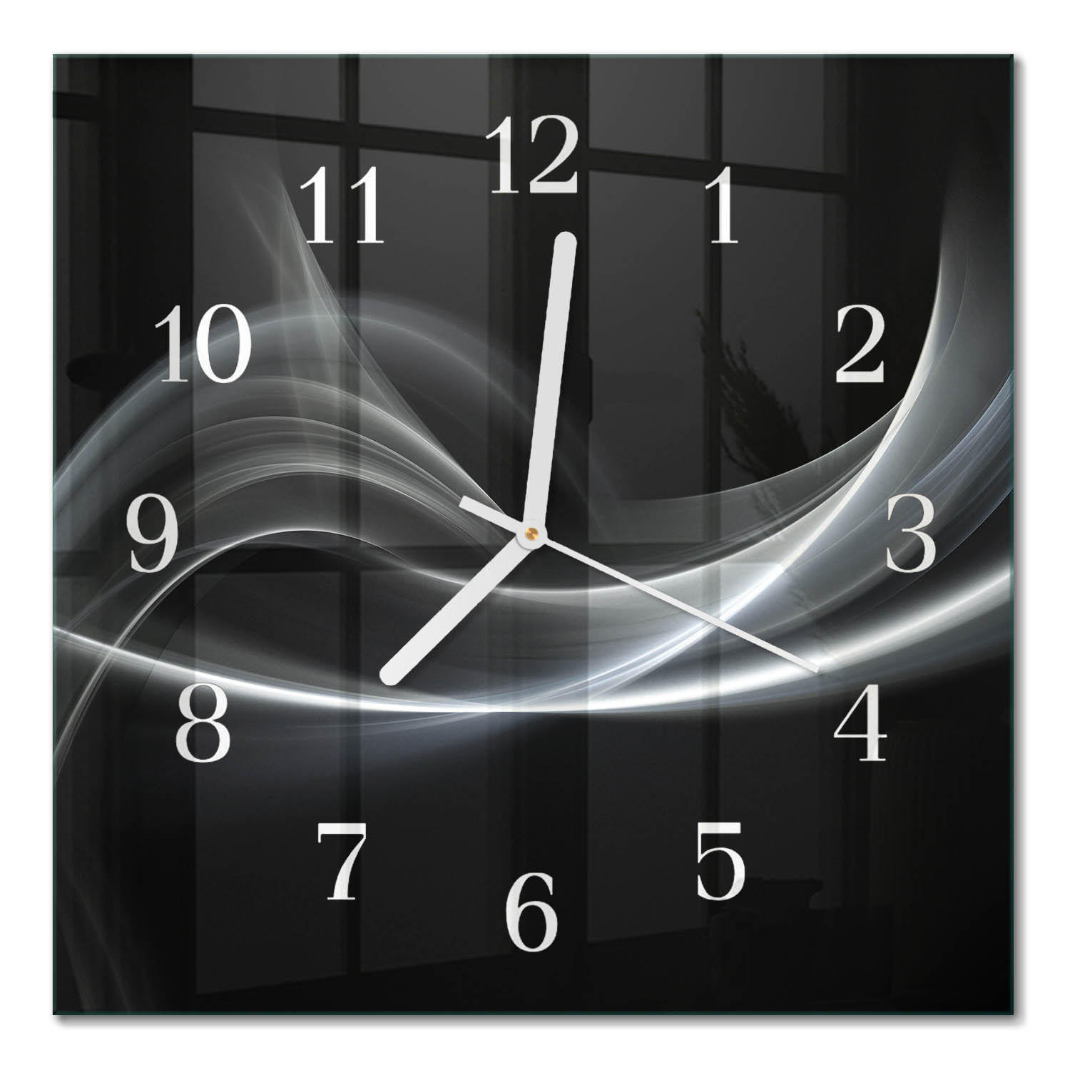 WANDUHR 30x30 cm - Abstrakte Linien - Schwarz, Glas (30/30/0.4cm) - TULUP
