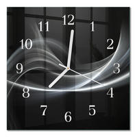 WANDUHR 30x30 cm - Abstrakte Linien - Schwarz, Glas (30/30/0.4cm) - TULUP