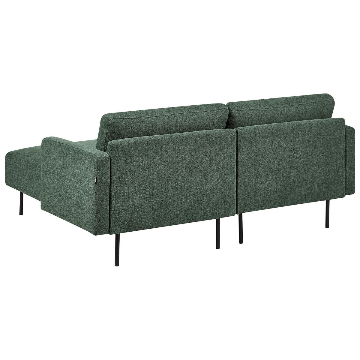 2-SITZER-ECKSOFA dunkelgrün rechtsseitig Breda - Schwarz/Grün, Textil (192/155cm) - Beliani
