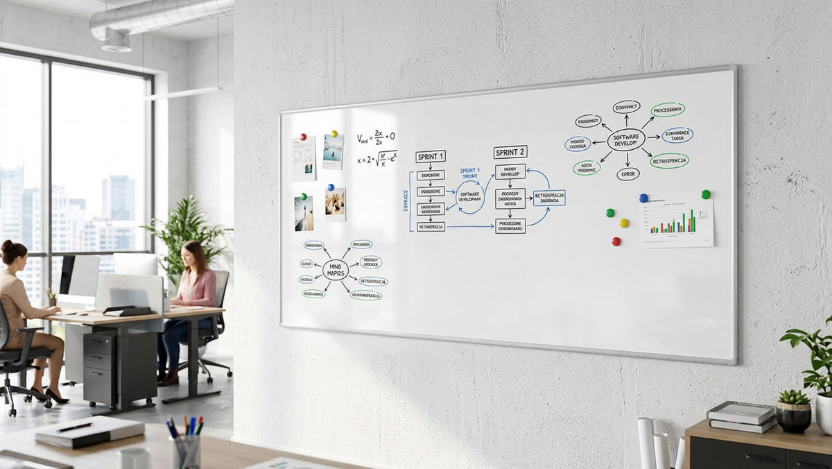 MAGNETISCHES Whiteboard - PREMIUM EXPO Alurahmen 240x100cm - Weiß, Metall (240/100/1.6cm) - ALLboards