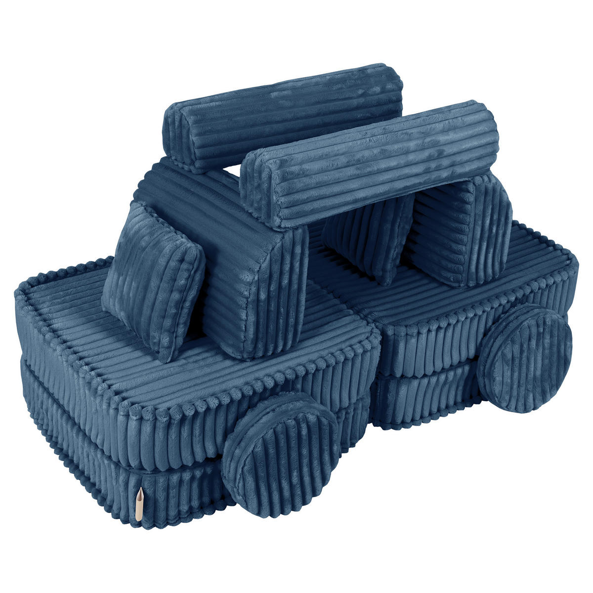 KINDERSOFA, Pocket Basic, Churros, Mitternachtsblau - Beere, Textil (120/25/60cm) - MeowBaby