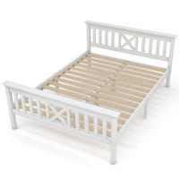 BETT 140/200 cm DE-03909, mit /-förmigem Kopfteil und Lattenrost, in Weiß - Weiß, Holz/Holzwerkstoff (140/200cm) - ComfortXL