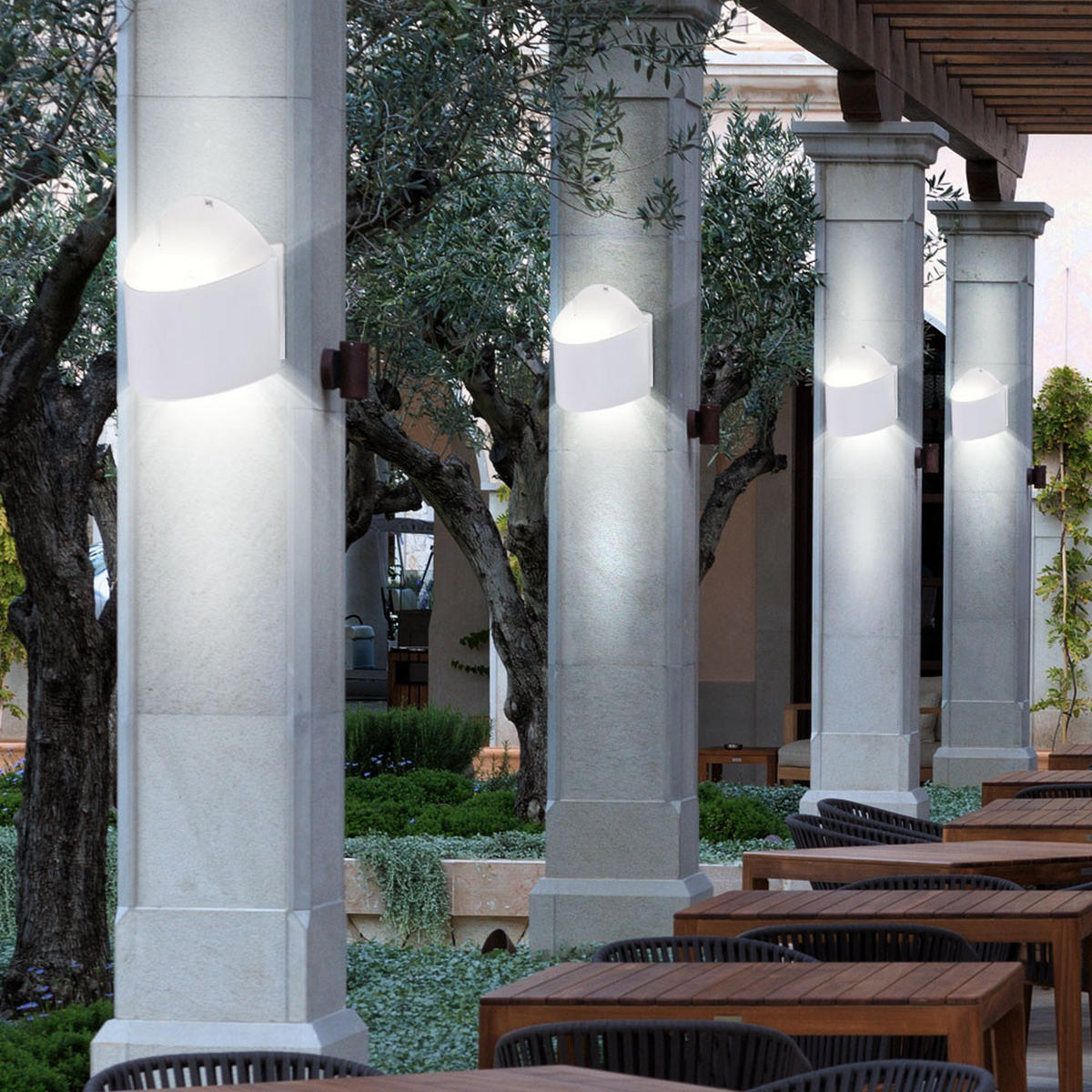 LED AUSSEN-WANDLEUCHTE Stahl Weiß ESPARTA - Weiß, Metall (9.5/16/22cm)