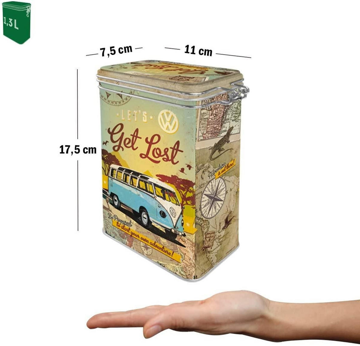 AROMADOSE Volkswagen VW Bulli Let's Get Lost - Multicolor, Metall (11/17.5/7.5cm) - Nostalgic-Art