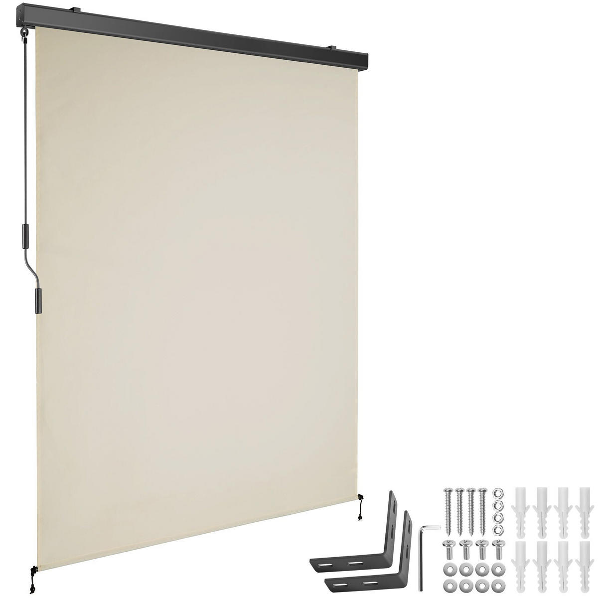 SENKRECHTMARKISE Eloise, inkl. Wandhaltern, beige - Beige, Textil (140/250cm) - tectake