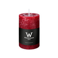 STUMPENKERZE Rustik Marble Style Bordeaux Ø 90 x Ø 58 mm, 1 Stück - Bordeaux, Paraffin (9cm) - Wiedemann Kerzen
