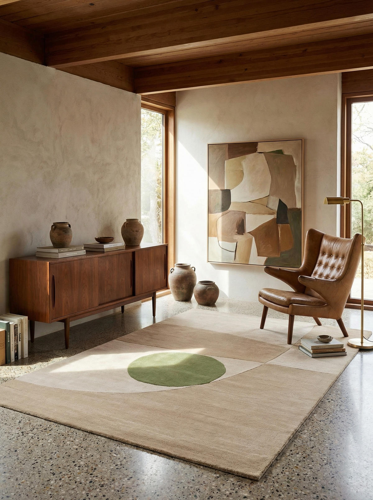 TEPPICH Schurwolle handgetuftet geometrisch schalldämpfend Erdtöne ELAN-Maas, Beige 120x170 cm - Beige, Textil (120/170cm) - KADIMA DESIGN