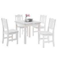 ESSGRUPPE - 5-teilig - Kiefer massiv - Weiß, Holz (77/77/74cm) - home24