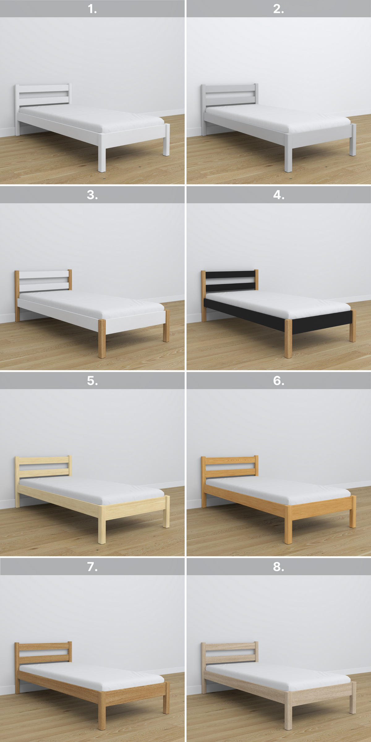 BETT N01 Sonoma Eiche 80/190 - Sonoma Eiche, Naturmaterialien/Holz (80/190cm) - N-Wood