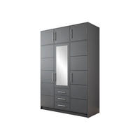 DREHTÜRENSCHRANK Bali D3 mit Schrankaufsatz - Silberfarben/Graphitfarben, Holzwerkstoff/Kunststoff (58/245/147cm) - MIRJAN24