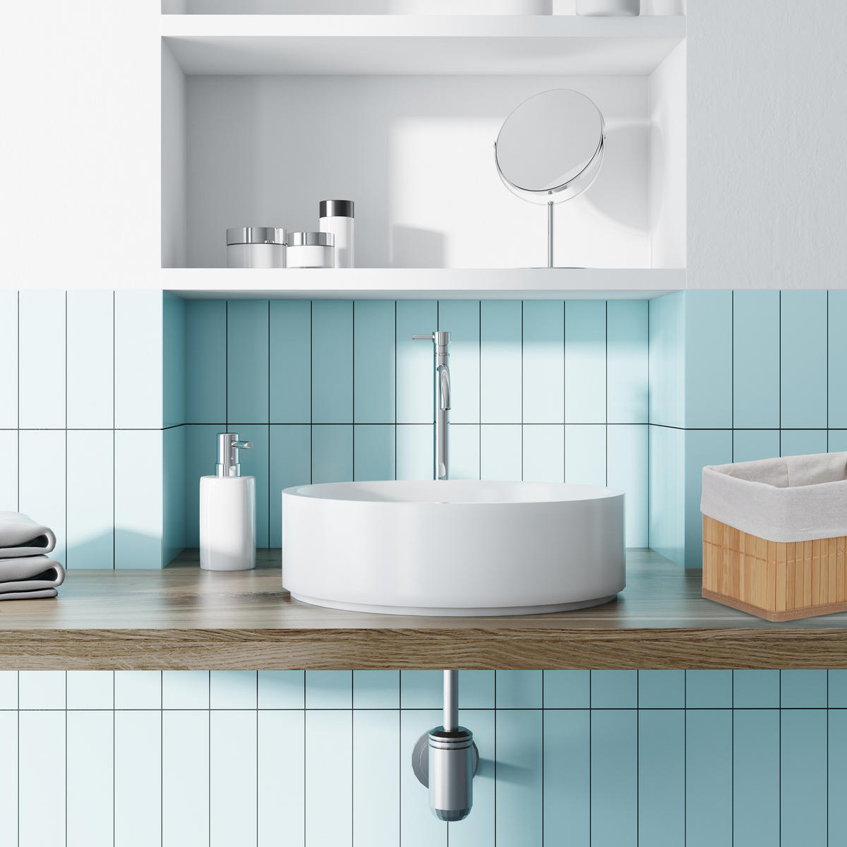 6XAUFBEWAHRUNGSKORB - Hellbraun, Holz/Textil (35/17/25cm) - Relaxdays