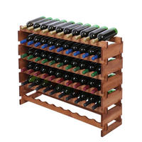 WEINREGAL VINOTECA FLEX PRO HxBxT 79x103x28cm 60 Flaschen auf 6 Ebenen Braun geölt - Braun, Holz (103/79/28cm) - PROREGAL