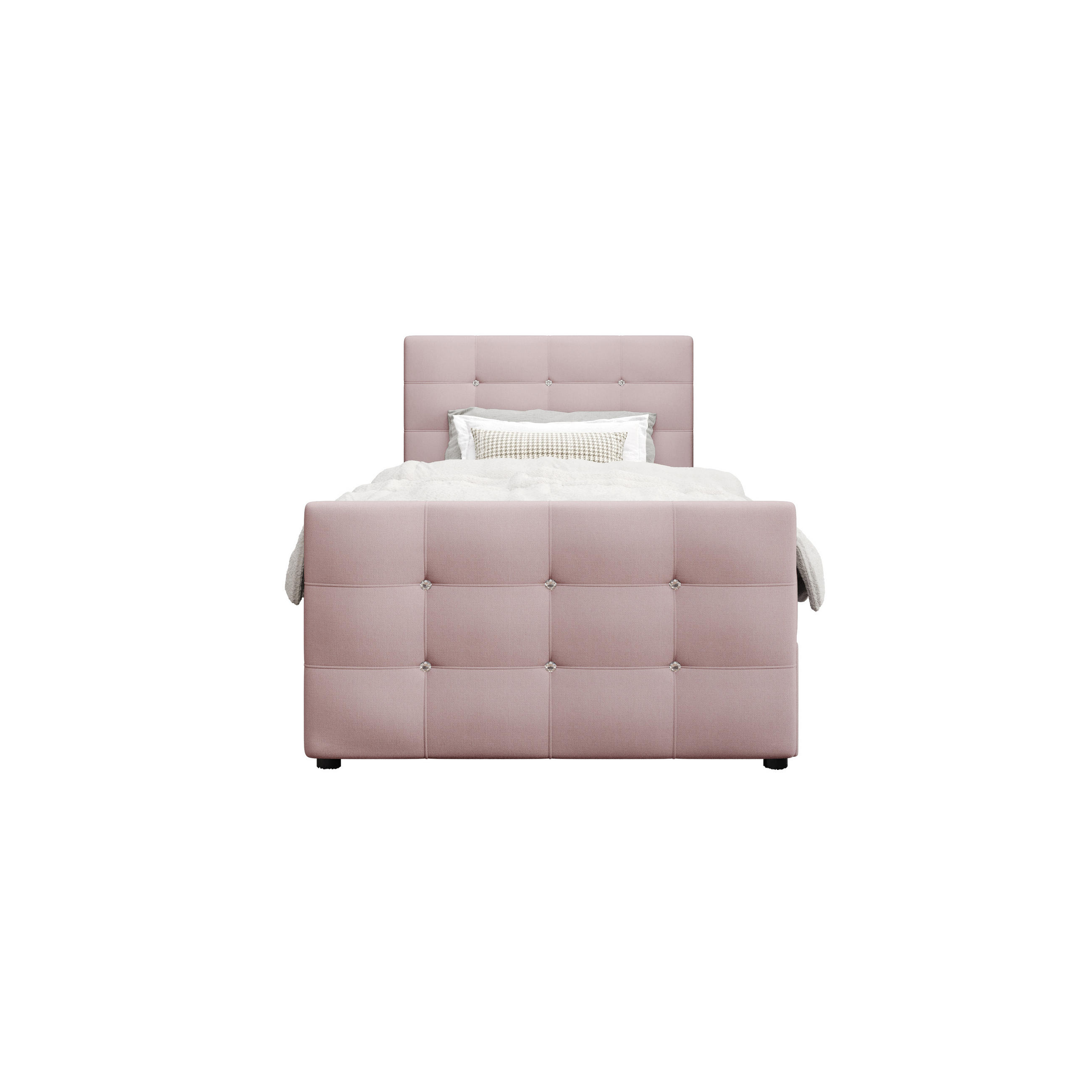 BOXBETT KLEO mini 90x200, mit Matratze H3 und Topper, Cosmic 14 - Pink, Holz/Kunststoff (90/200cm) - Bedante