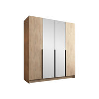 KLEIDERSCHRANK Santi II - Eichefarben/Schwarz, Holzwerkstoff/Metall (200/215/58cm) - MIRJAN24