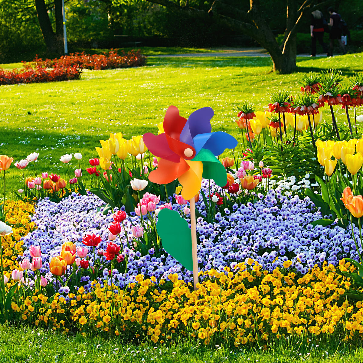 WINDRAD - Multicolor, Holz/Kunststoff (18/47.5/8.5cm) - Relaxdays