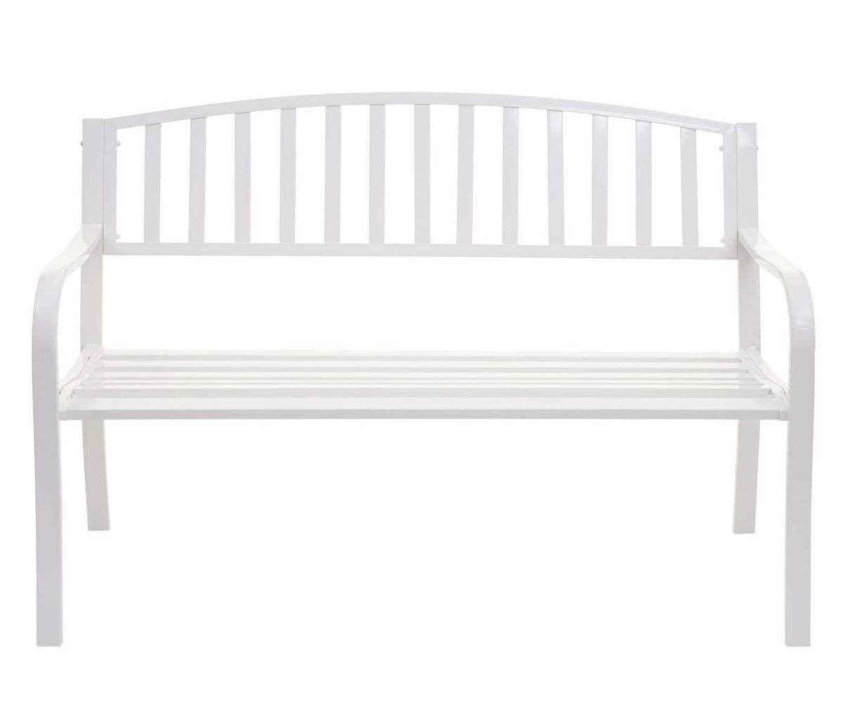GARTENBANK 87x128x58cm Weiß 2-Sitzer - Weiß, Metall (128/87/58cm) - PROREGAL