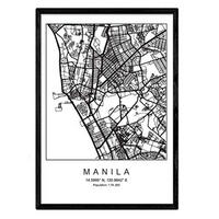 POSTER Manila Nordic Style A3 Schwarzer Rahmen - Schwarz, Papier (29.7/5/42cm) - Nacnic