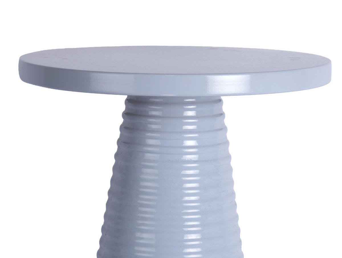 BEISTELLTISCH Catania Ribbed - Blau - 40/40/46 cm - Blau, Metall (40/40/46cm) - Leitmotiv