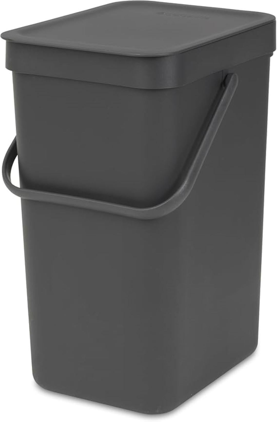 MÜLLEIMER Mit Stay Open Deckel 12 Liter 35 x 20 x 24,9 cm Kunststoff Dunkelgrau - Grau, Kunststoff (20/35/24.9cm) - PROREGAL