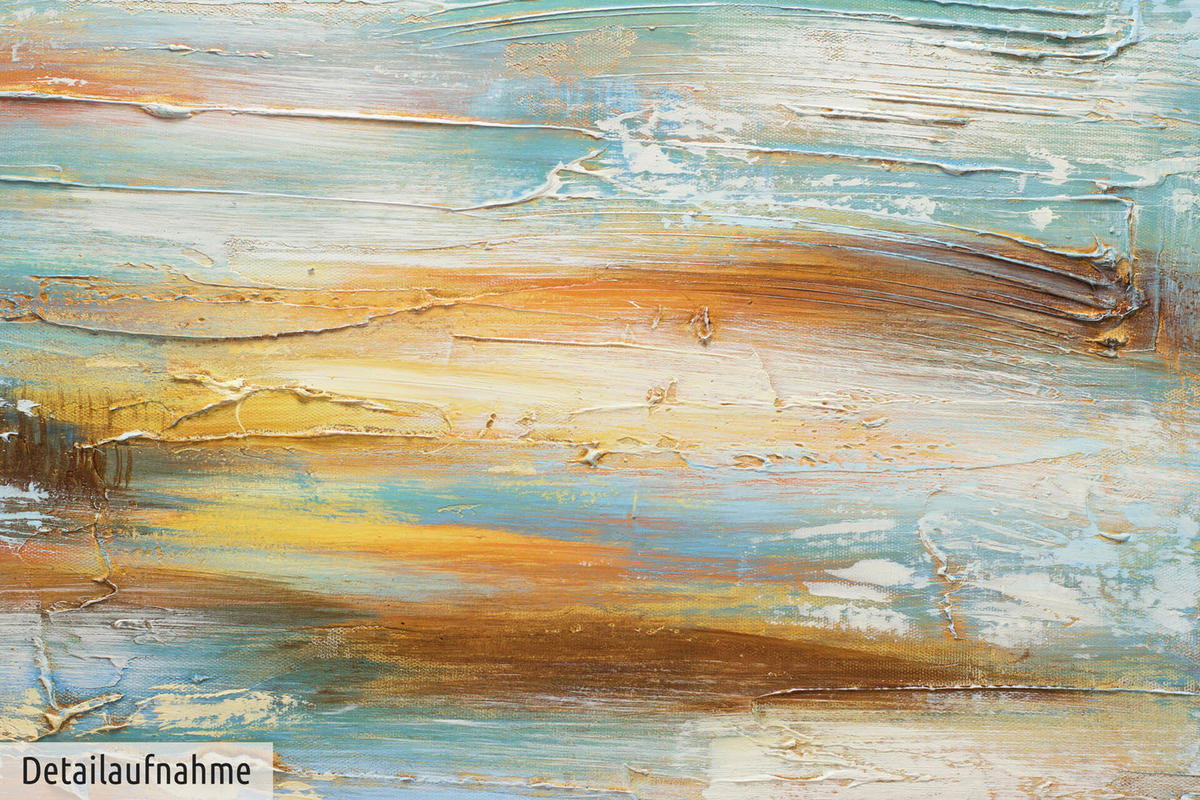 ACRYLBILD HANDGEMALT 60/60 cm - Blau/Braun, Holz/Textil (1.15/60cm) - KUNSTLOFT