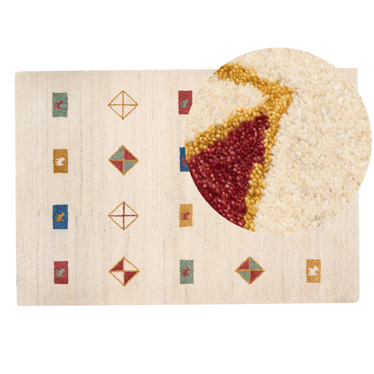 TEPPICH geflochten Misinli 230/160 cm - Beige, Textil (160/230cm) - Beliani