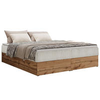 BOXBETT WOOD ZERO 140/200 - Beige Cord - H3 - Topper T25 - Beige, Textil (140/200cm) - MKS