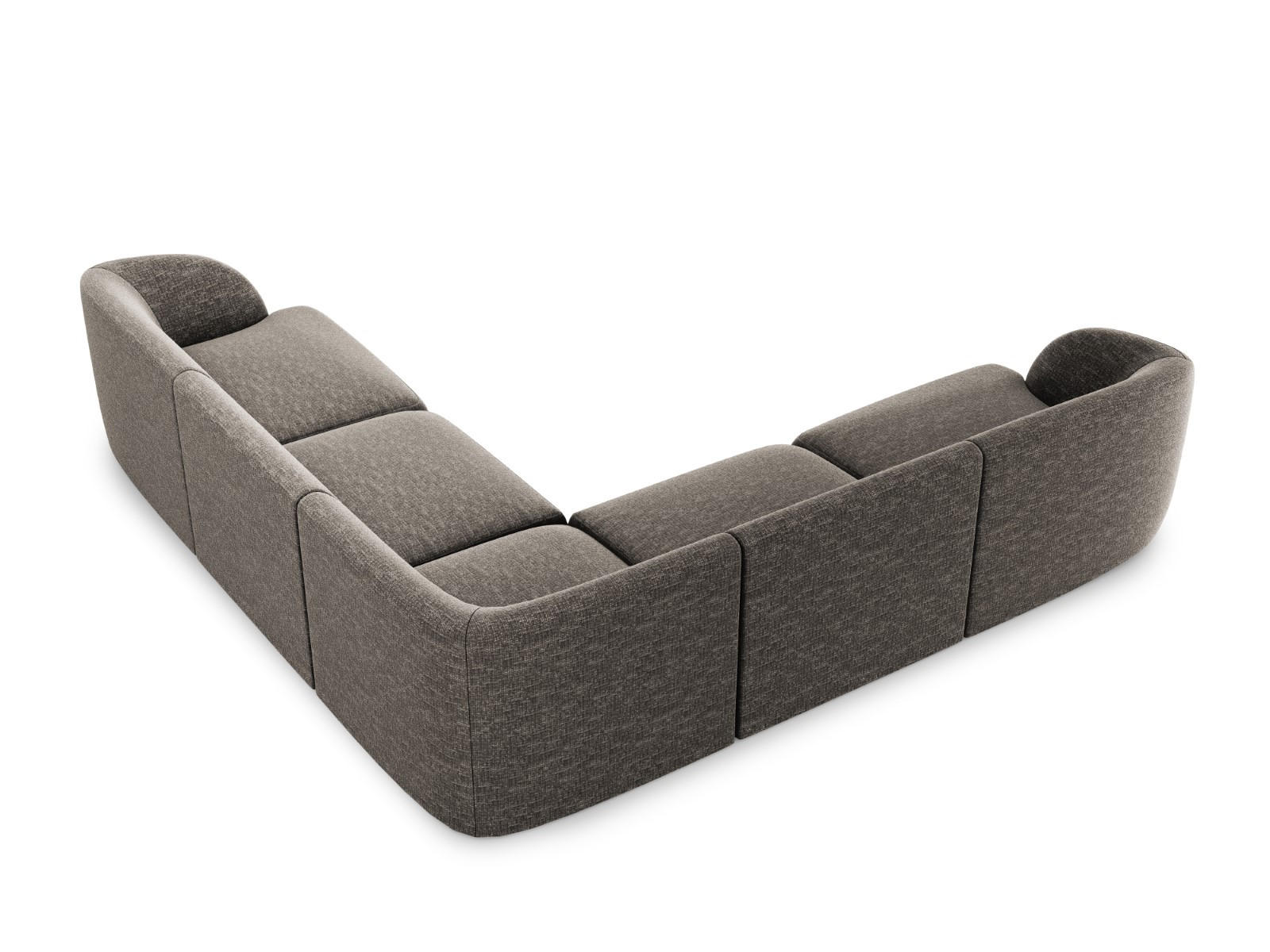 WENDBARES-ECKSOFA Miley aus Chenille-Stoff grau 5 Sitzplätze - Grau, Textil (255/255cm) - Micadoni
