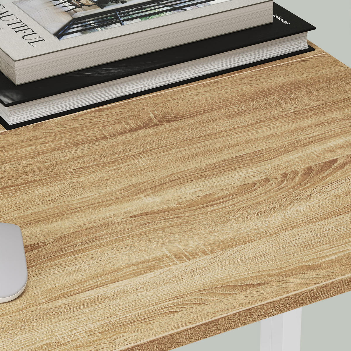 SCHREIBTISCH in sonoma mix weiß - Hellbraun/Weiß, Holzwerkstoff (80/40/75cm) - Home Collective