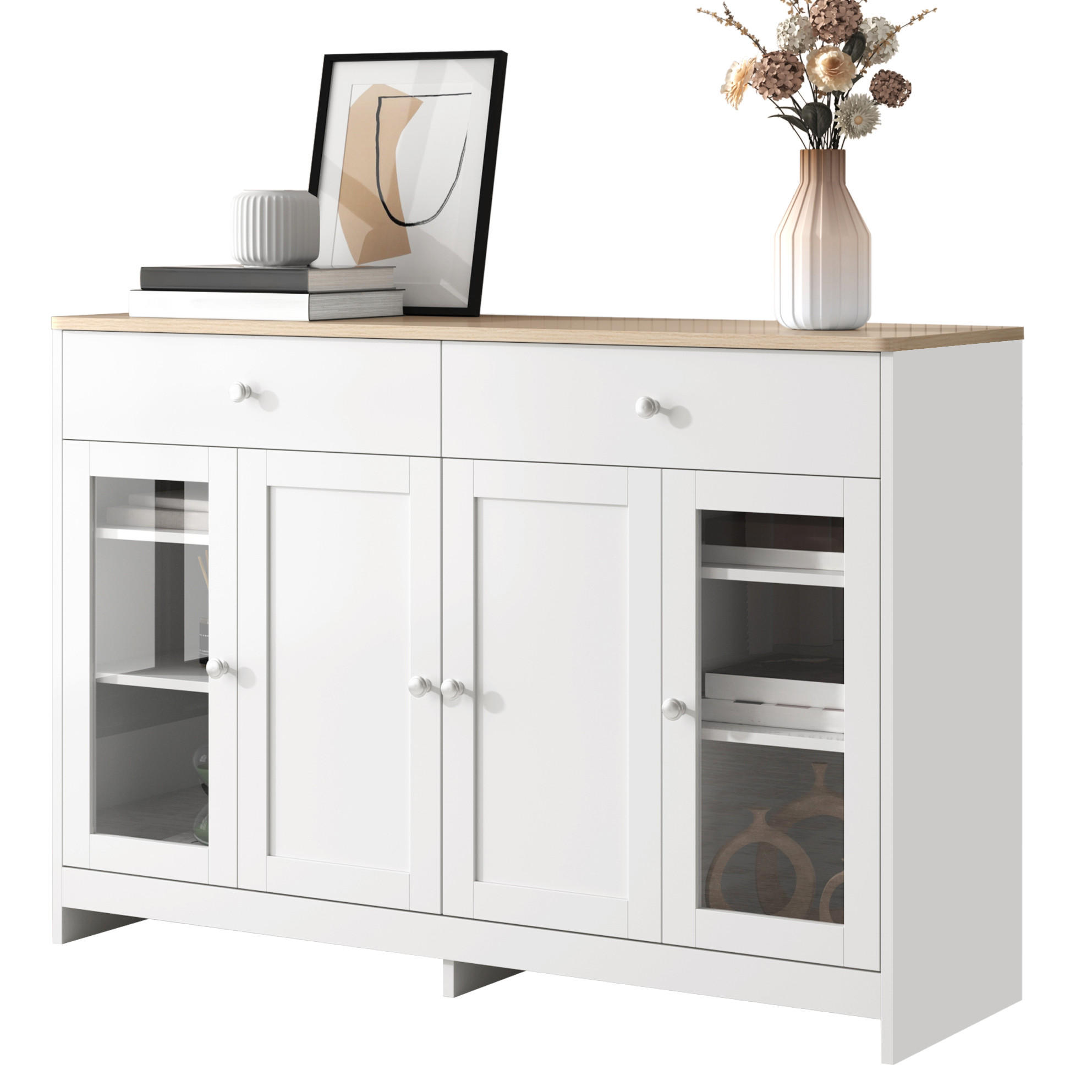 Ivmeu Sideboard Weiß 120x80x37 cm