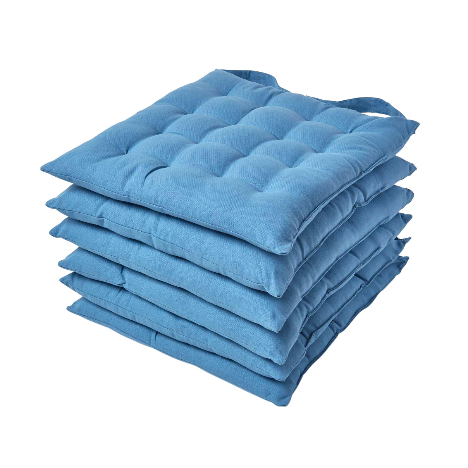 STUHLKISSEN 6er-Set blau 40/40/6,5 cm - Blau, Textil (40/40/6.5cm) - Homescapes