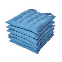 STUHLKISSEN 6er-Set blau 40/40/6,5 cm - Blau, Textil (40/40/6.5cm) - Homescapes