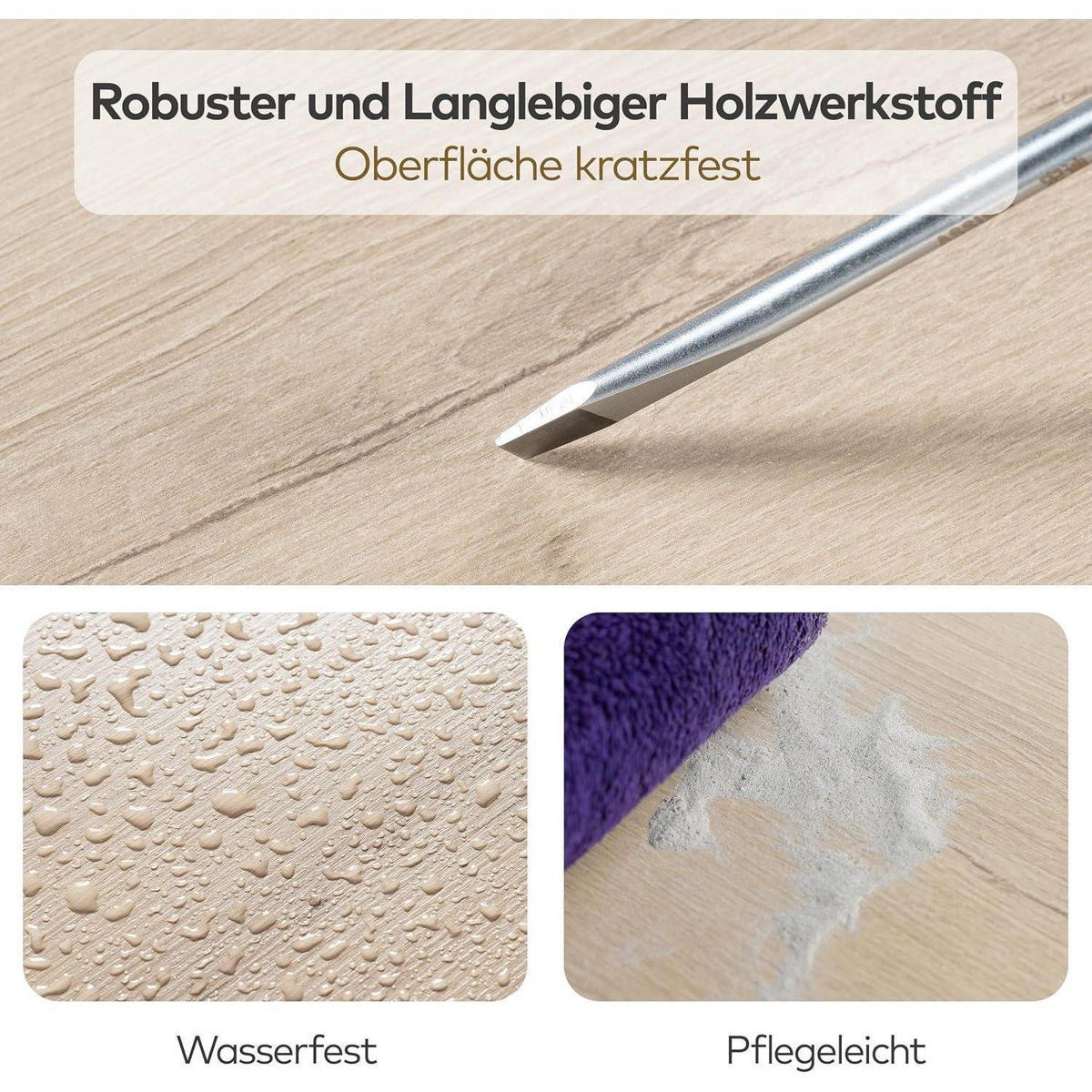 BÜCHERREGAL Würfelregal Weißeiche 8 Fächer 91,2 x 91,4 cm - Beige, Holzwerkstoff (91.4/91.2/24cm)