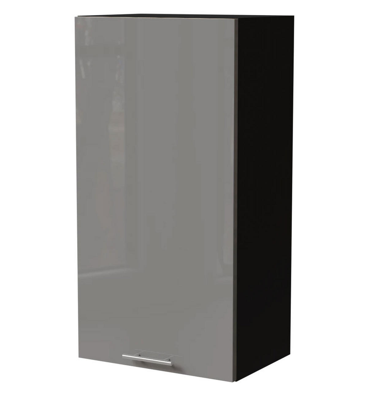 KÜCHENHÄNGESCHRANK Essen W4/50 Grau Hochglanz / Schwarz Matt 50 / 32,5 / 96cm - Schwarz/Grau, Holz/Holzwerkstoff (50/96/32.5cm) - Feldmann-Wohnen