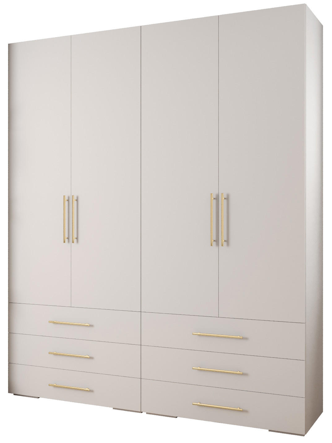 GARDEROBEN-SET 236,7/200/47 - Goldfarben/Weiß, Holz/Kunststoff (200/236.7/47cm) - Abiks Möbel