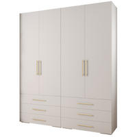 GARDEROBEN-SET 236,7/200/47 - Goldfarben/Weiß, Holz/Kunststoff (200/236.7/47cm) - Abiks Möbel