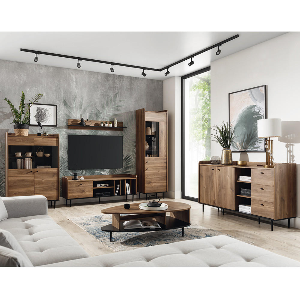 WOHNZIMMER-SET 6-TLG. Varedo-132 - Braun, Holzwerkstoff (704/200/62cm) - Lomado