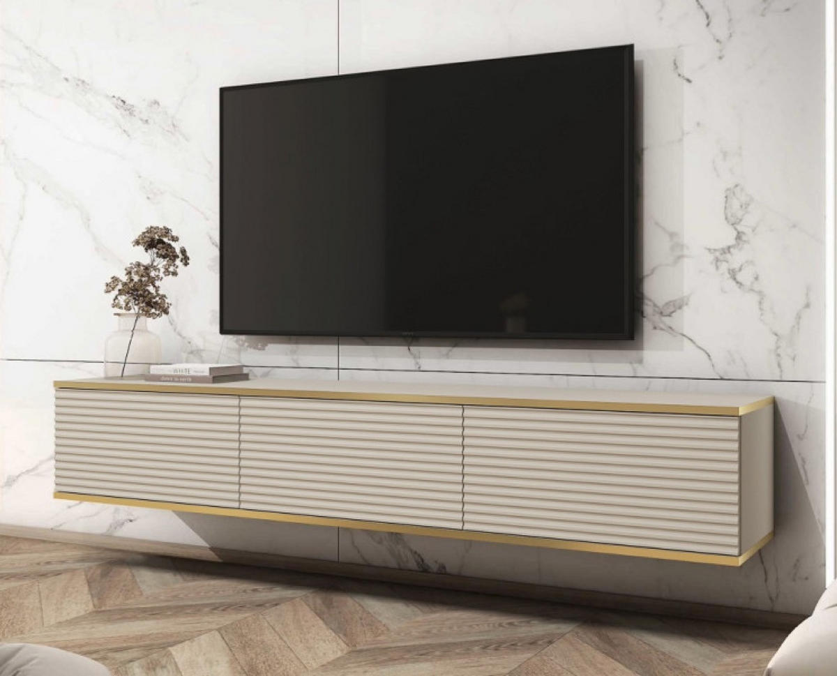 TV-LOWBOARD Beige POLO Hängend MDF Gerillt 175 cm 175x32x30 cm - Beige, Holzwerkstoff (175/30/32cm) - Sepro Meble