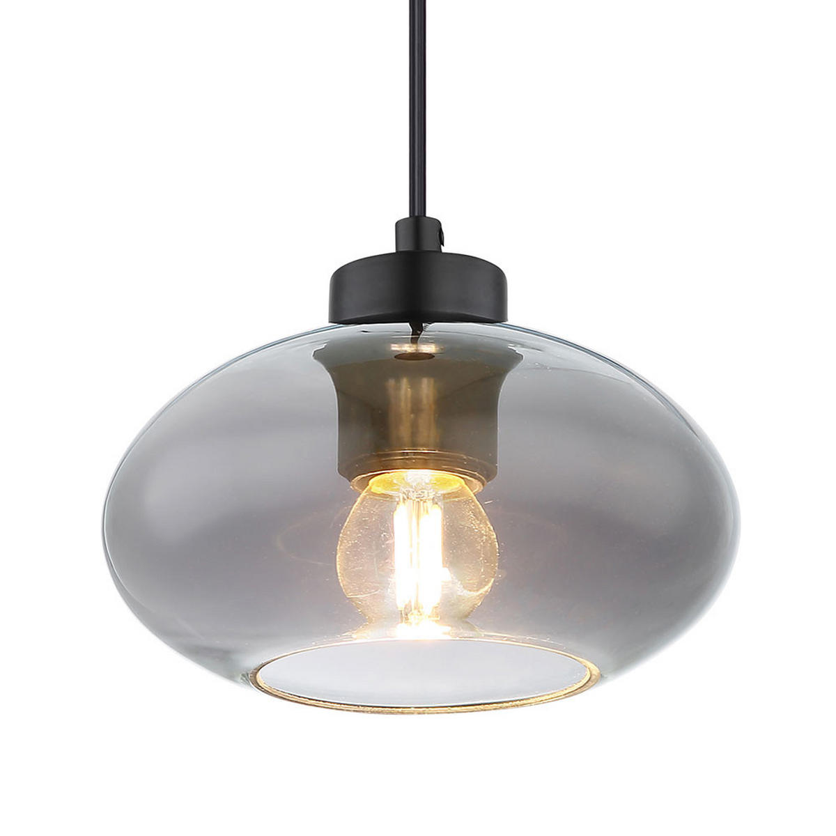 LED HÄNGELEUCHTE Metall Glas Grau Rauchoptik - Grau, Glas (96/18/120cm) - Globo Lighting