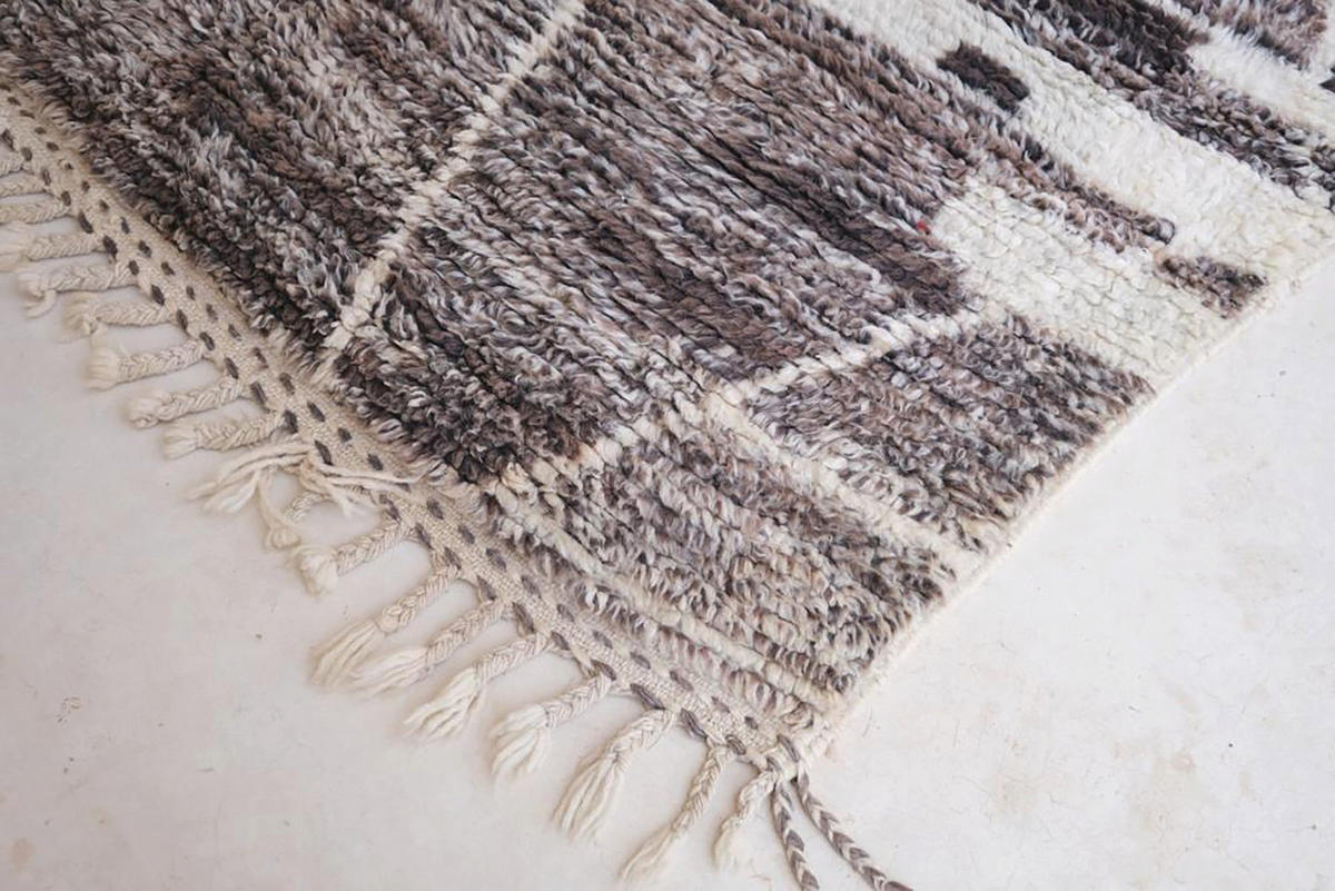 BERBERTEPPICH Boujaad handgewebt 200x 300 cm - Grau, Naturmaterialien (200/300cm) - AFK Living