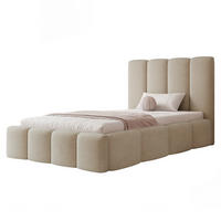 POLSTERBETT LANDARE 120x200 cm Beige Samt (Stoff Melody) - mit Bettkasten und Lattenrost - Beige, Holzwerkstoff/Textil (120/200cm) - Ravio