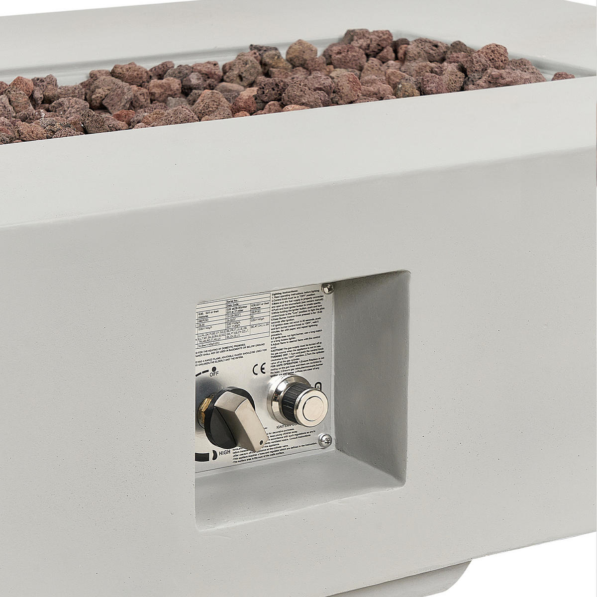 FEUERSTELLE Grau Pavo II - Grau, Stein (143/31/71cm) - Beliani