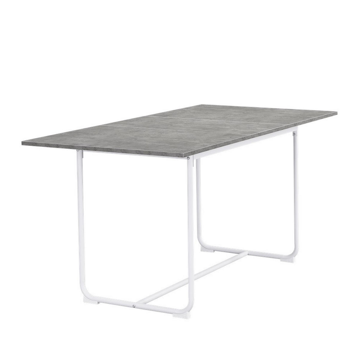 ESSTISCH PIUS 120-160/80/76 cm - Weiß/Grau, Holzwerkstoff/Metall (120/80/76cm) - B&D Home