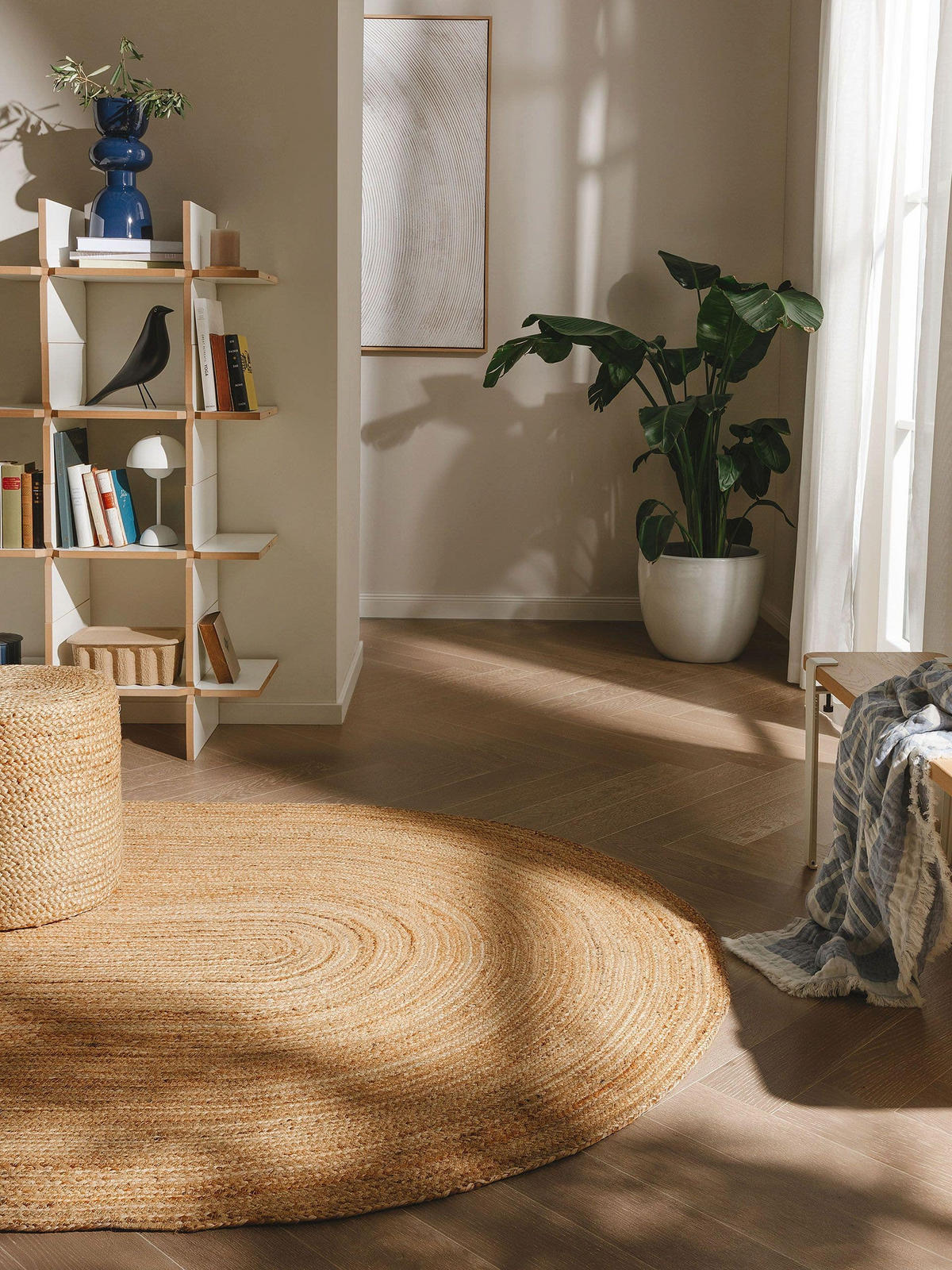 JUTETEPPICH oval Jutta Hellbraun 160x230 cm - Hellbraun, Textil (160/230cm) - benuta Pure