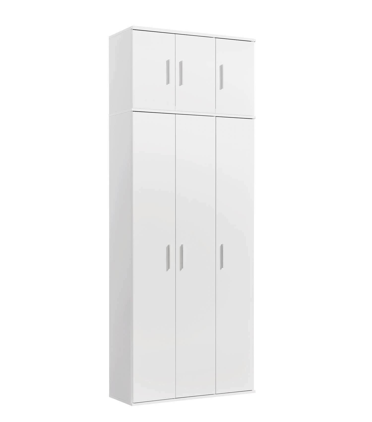 MEHRZWECKSCHRANK Trio - Weiß, Holzwerkstoff (89/230/34.5cm) - Mokebo