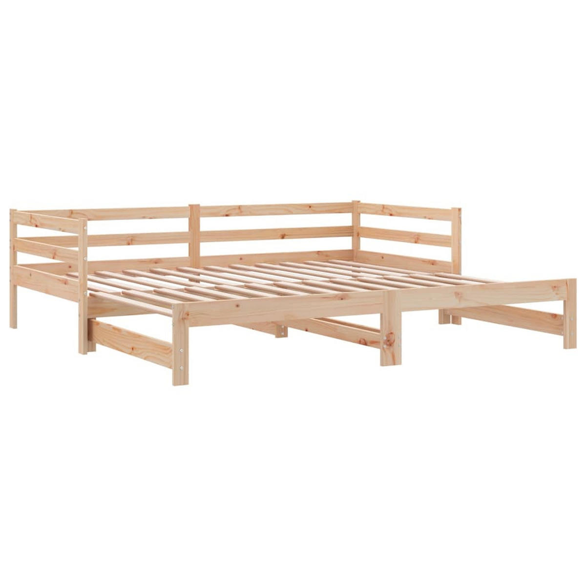 AUSZIEHBARES Tagesbett Ohne Matratze 80/200 Cm - Braun, Naturmaterialen (80/200cm) - vidaXL